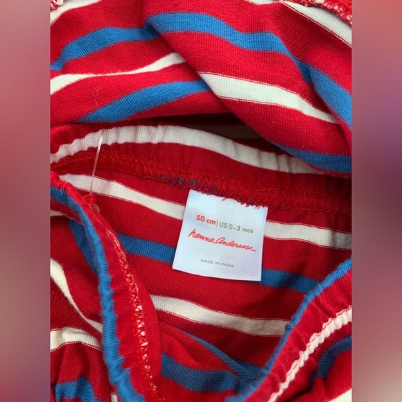 Hanna Andersson Size 50, 0-3 Months, Red White Blue Stripe Dress and Bloomers - Picture 8 of 8